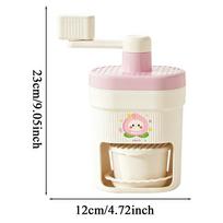 Manual Ice Shaver Cute Portable Manual Hand Crank Shaved Ice Machine for Margaritas Cocktails Cold Drinks Home Party Family rožinė