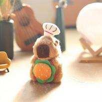 Capybara Chef Plush Toy - Small Doll Figure, Cute Backpack Pendant & Keychain Ornament 14cm