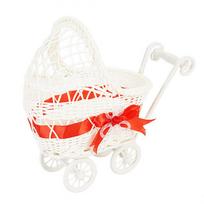 Multicolor Trolley Cart Storage Basket Plastic Oval Shape Organization Basket Photo Props Weave Pattern Desktop Ornament raudona