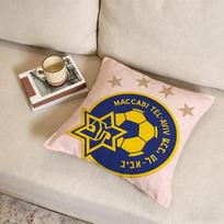 1P- Maccabi Tel Avivs Cushion Cover Fabric Soft Furnishing,Pillowcase, Cushion Cover, Sofa Pillow, Home Decoration Peach skin 18*18(CM)-1Pcs
