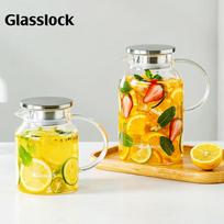 GLASSLOCK Heat-Resistant Glass Cold Water Pitcher, High Borosilicate, Large Capacity for Home Use, for Brewing Tea And Juices, 1800ml