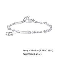 Vnox Stainless Steel Mobius Cross Bamboo Bracelet for Men, Adjustable Tube Chain, Minimalist Unisex Jewelry Anniversary Gift New