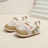 Toddler Breathable Leather Sneakers With Velcro Strap For Indoor Outdoor Use 14 chaki