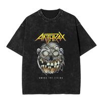 Anthrax Among The Living Men T Shirts Washed  Awesome Tee Shirt Short Sleeve Round Collar TShirts Pure Cotton Gift Idea Tops S