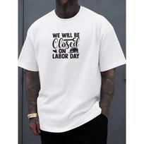 European sizes Men'S White T-Shirt for Labor Day, Perfect for Summer. This Comfortable, Loose-Fitting Tee Is Stylish And Ideal for Casual Sportswear S balta