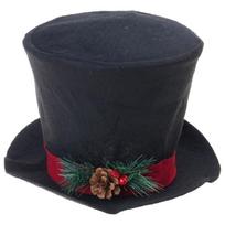 Quick Setups Christmas Tree Toppers Hat Decoration Textured Fabric And Wood Blend For Elegant Holiday Display juoda