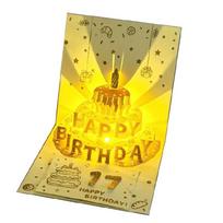 3D Musical Birthday Card Light and Sound Birthday Card for Women Men Kid 3D Birthday Greeting Card with Light and Music 1