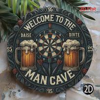 D Plane Printing Dart Bar Metal Card Design Suitable for Home Office Bedroom Decoration Coffee Shop Decoration Garage 20x20cm(8x8inch)