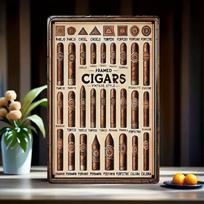 x Inch Vintage Cigar Metal Tin Sign Iron Wall Art for Home Bar Cafe Man Cave Decor 20x20cm(8x8inch)
