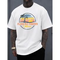 European Size Playa Del Carmen Mexico Tee Mens Funny T Shirts White Casual Elegantly Fun and Playful, Cool T-shirt, Funny T-shirt S balta