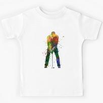 man golfer putting silhouette Kids T-Shirt 140