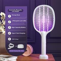 USB Rechargeable Handheld Fly Swatter Foldable Bug Zapper Racket  Pest Control Device balta