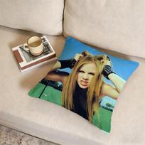 S-Avril Lavigne Cushion Cover Fabric Soft Furnishing,Pillowcase, Cushion Cover, Sofa Pillow, Home Decoration Peach skin 18*18(CM)-1Pcs