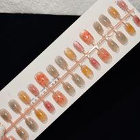 Colorful Star Firework Cat Eye Press-On Nails for Kids - 30 Pieces