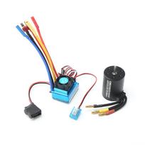 3650 bešepetis variklis 3100KV su 120A bešepetėliu ESC, skirtas 1/8 1/10 RC automobilio RC valties daliai 60A juoda