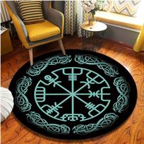 Vikingo simbolis Meilė Vikingo apvalaus kilimėlio medalis Vikingo aukščiausios kokybės apvalus kilimas miegamojo kambario grindys jogos kilimėlis svetainės dovana Diameter 60cm