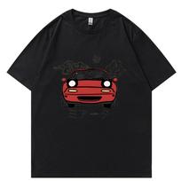 Harajuku Initial D marškinėliai Oversize Unisex marškinėliai Vasaros unisex Hip Hop Juokingi Automobiliai JDM Car Printed Marškinėliai Laisvalaikio viršūnės L