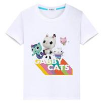 2024 Nauji Kawaii pasididžiavimo marškinėliai Gabbys Dollhouse spauda 100% medvilnė anime marškinėliai trumpomis rankovėmis viršūnės y2k vienas gabalas vaikiški drabužiai mergaitėms 100 balta