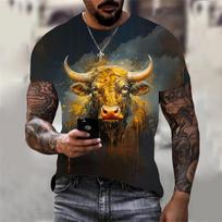 „Tiger Calf“ 3D spausdinimo marškinėliai, vyriški, moteriški, laisvalaikio vasaros marškinėliai su kaklu, trumpomis rankovėmis, laisvomis viršūnėmis, kvėpuojantys porų marškinėliai S