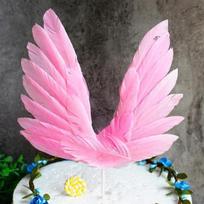 Angel Wings Cake Toppers Vestuvių Cupcake Cake Vėliavos Vakarėlio dekoravimas Su gimtadieniu rožinė