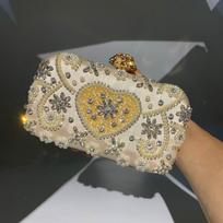Fashion Diamonds Prom Clutch Bag Beaded Handle Rhinestones Evening Purse High Quality Women Luxury Party Tote Day Bag Crossbody