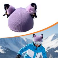 Cat Ear Ski Helmet Cover Snowboarding Skiing Accessory Soft Easy to Install Adorable Snowboard gray