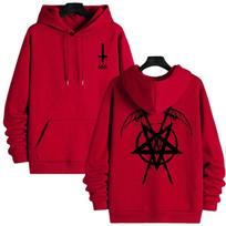 2025 Trendy Mens Hooded Sweatshirts Satan Pentagram Print Autumn Winter Casual Sportswear Urban Fashion Hoodies Male Top Outwear S