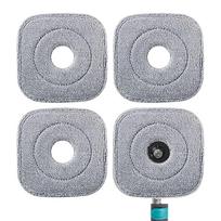 Mop Head 4 Pieces Microfiber Refills Square Brush Scrub Pad for Wet and Dry Deep Clean Hardwood Floor Care Kitchen Bathroom Room China Mainland gray