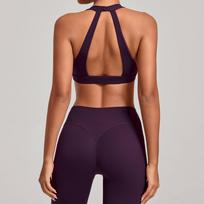 Cross-Strap Halter Neck Yoga Bra for Running and Fitness Medium