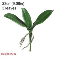 Gėlės Orchidėjų lapai Dirbtiniai augalai Phalaenopsis lapai Plastikiniai žolės modeliavimo lapai 23cm-3 leaves