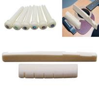 Universal Professional Acoustic Guitar Parts Plastic Easy To Install Bridge Pins & Nut & Saddle