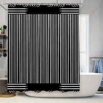 Elegant Black Gold Shower Curtain Luxurious Bath Decor for Bathroom Geometric Pattern Windowpane Print Waterproof Fabric 72 x 84 90x180cm