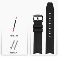 for Longines HydroConquest L3.781/782/742/642 21mm FKM Rubber Strap – Dive-Ready Fluorocarbon Replacement Band for Men 21mm black