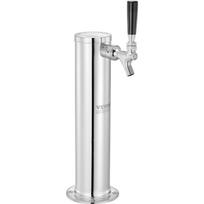 Kegerator Tower Kit, Single Tap Beer Conversion Kit, Stainless Steel Keg Beer Tower Dispenser with Dual Gauge W21.8 Regulator & S-System Keg Coupler