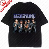 Rock Scorpions Grupės Marškinėliai Oversized Marškinėliai Prekinio Ženklu Unisex Drabužiai 100% Medvilnė Streetwear Laisvalaikio Muzikos Gerbėjams Dovana Marškinėliai Viršūnės XS
