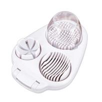 3-in-1 Egg Slicer for Hard-Boiled Eggs Strawberries Grapes Stainless Steel Wire Cutter with Wedge Crush Function Essential Kitchen Tool for Salads