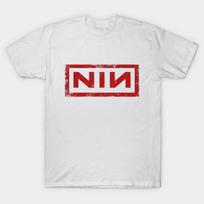 Men Black Print T-shirt Nine-Inch-Nails No-Cut Transfer Paper Print Cotton Tshirt L balta