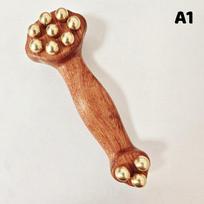 Wooden Handle Metal Ball Massage Tool - Multi-Color Body Relaxation Roller for Muscle Relief