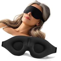 Patogus unisex 3D miego akių kaukė, 100% blokuojanti šviesą, kontūruotas dizainas puikiam akių padengimui juoda
