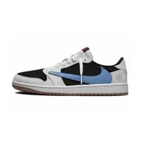 Travis Scott X Jordan Air Jordan 1 Vintage Basketball Shoes Unisex Low Top Blue DZ4137-700(Team1677- 2) 35.5