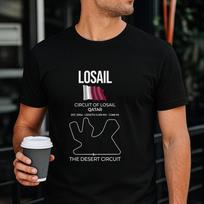 Losail Qatar Race Track Outline Shirt, Motorsport Tee M