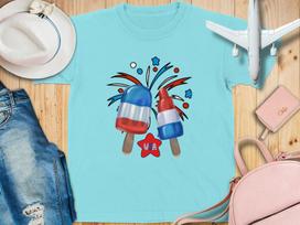 Patriotic Bomb Pop T-Shirt, 4th of July USA Summer Tee, American Rocket Pop Shirt 3XL