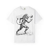 Lion Playing Beach Volleyball T-shirt: Vintage Retro Graphic Tee L