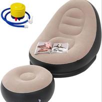 Foldable Inflatable Sofa Chair with Footrest - Portable Outdoor Recliner for Home and Lazy Relaxation kupranugaris