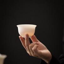 Sushitaoci, Sushi-Style Ice Cream Lamb Fat Jade Thin-Walled Hand-Pressed Master Cup, Reverse Personal Kung Fu Tea Cup, Gift Box Set, Souvenir