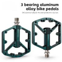 Bicycle Pedals Landon Clip Less Bike Pedals Road Mtb Mountain Three Bearing Aluminum Bmx Pedal Three Bearing Pedal žalia