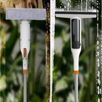 3-in-1 Stiklo Valymo Rinkinys su Grandikliu - Idealiai Tinka Aukštiems Langams, Dušo Durims ir Automobilio Priekiniams Stiklams - Būtinas Namų Valymo Įrankis cleaning brush gray