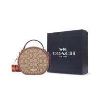 COACH Canteen Iconic Jacquard With Refined Pebble Leather Handbag, Shoulder Bag, Crossbody Bag Small Womens Khaki One Size chaki