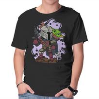 Unisex Crew Neck T-Shirt Mando And The Baby Graphic Short Sleeve Casual Tee XS