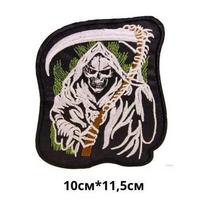 Embroidered Grim Reaper Patch Sew Iron On Applique for Clothing Hats Bags Jackets Backpacks and DIY Craft Projects Durable Fabric One Size juoda